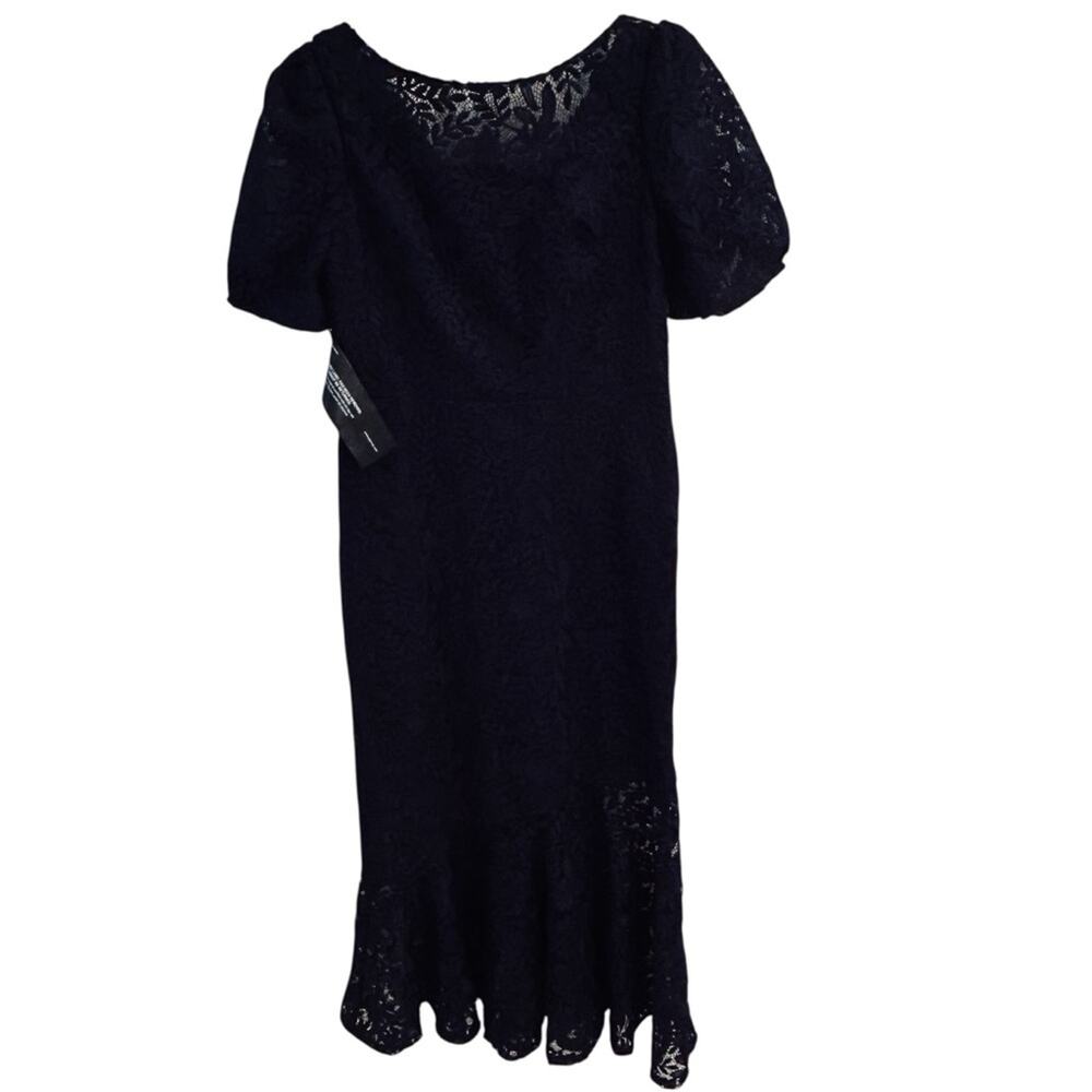 Kay Unger Portia Tea Length Midi Dress in Midnight Blue Size 6 - Picture 8 of 15